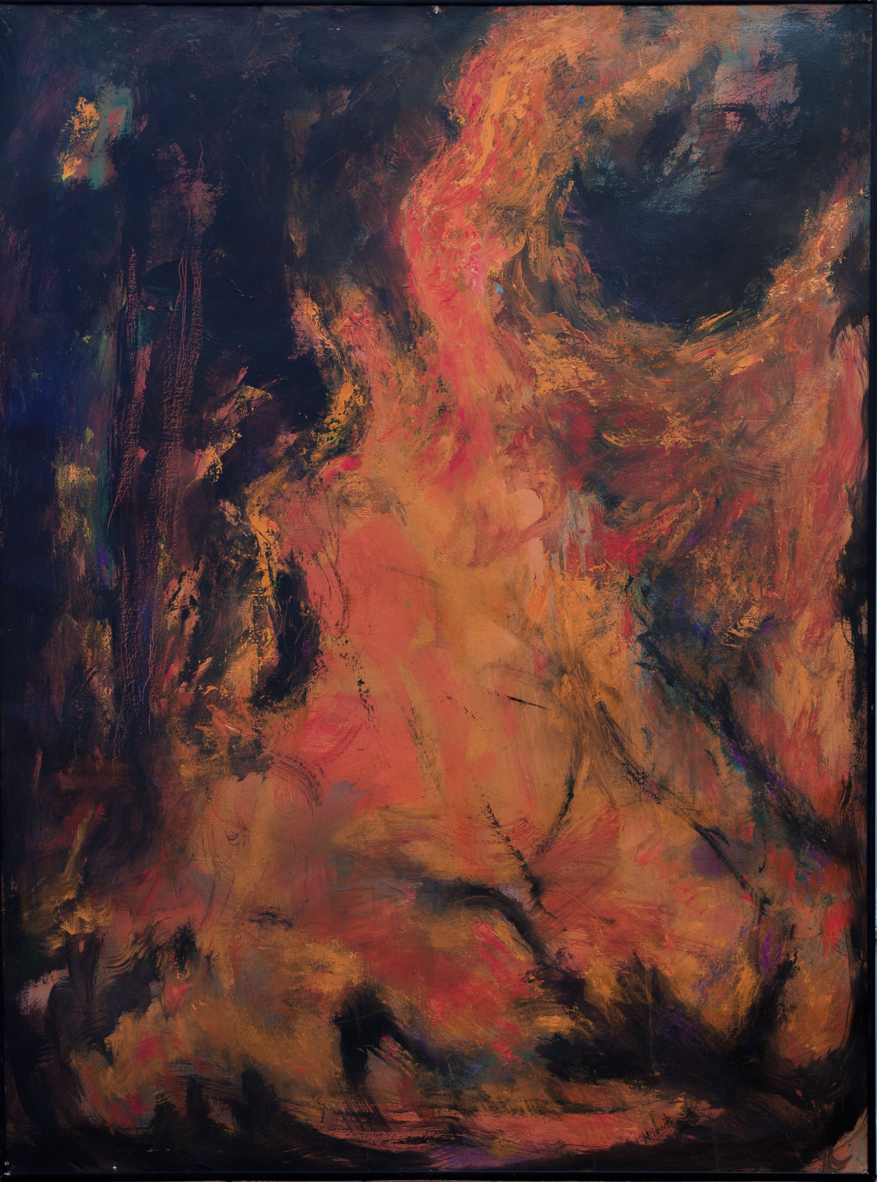 Painting: Burning (#67) by Eleanor Hilowitz (1913 - 2007)